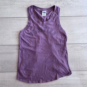 PINK Victorias Secret Thriving Purple Scoop Neck Open Back Tank Top Lounge XS